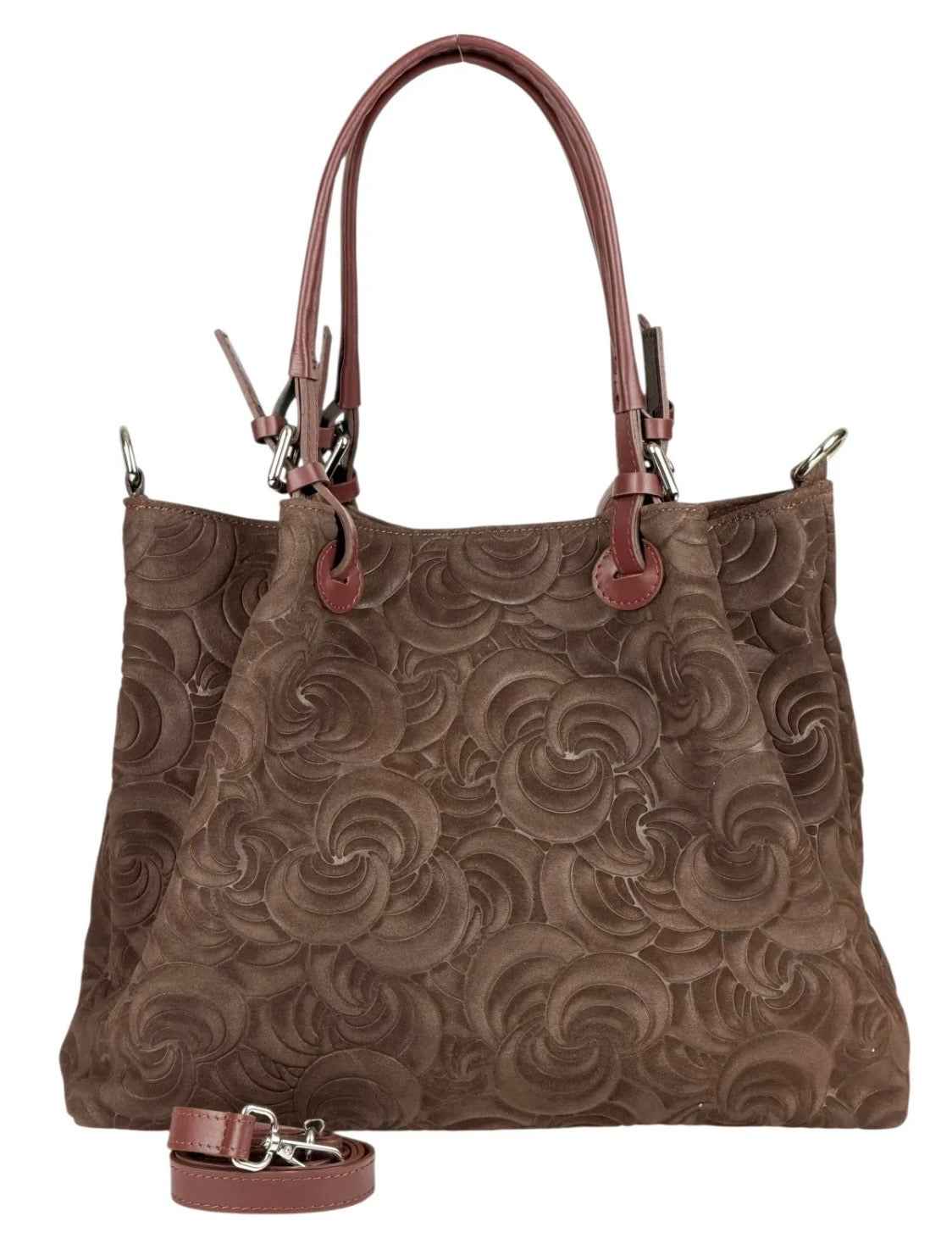 BZNA Bag Amia Braun geprägt Leder Italy Damen Shopper Handtasche Schultertasche Tasche