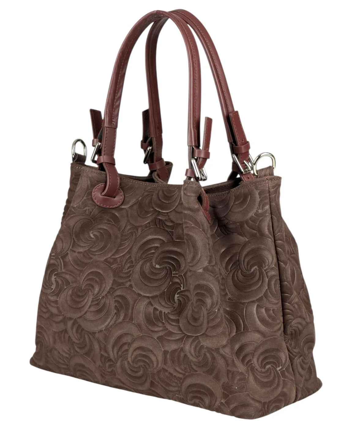BZNA Bag Amia Braun geprägt Leder Italy Damen Shopper Handtasche Schultertasche Tasche