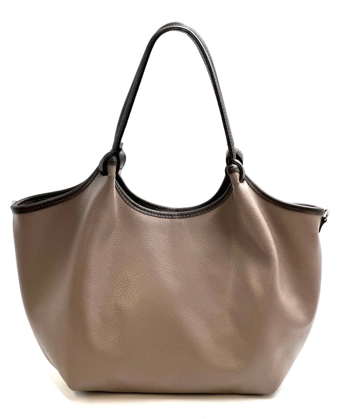 BZNA Bag Mette Taupe Moro Leder Italy Damen Shopper Handtasche Schultertasche Tasche - B Z N A