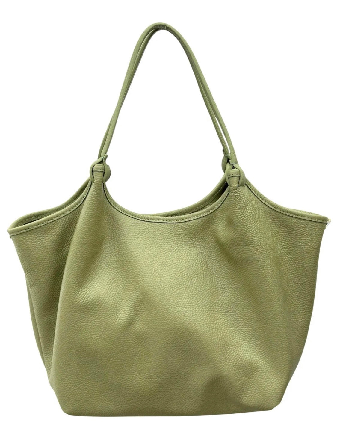 BZNA Bag Mette Pistacchio Leder Italy Damen Shopper Handtasche Schultertasche Tasche - B Z N A