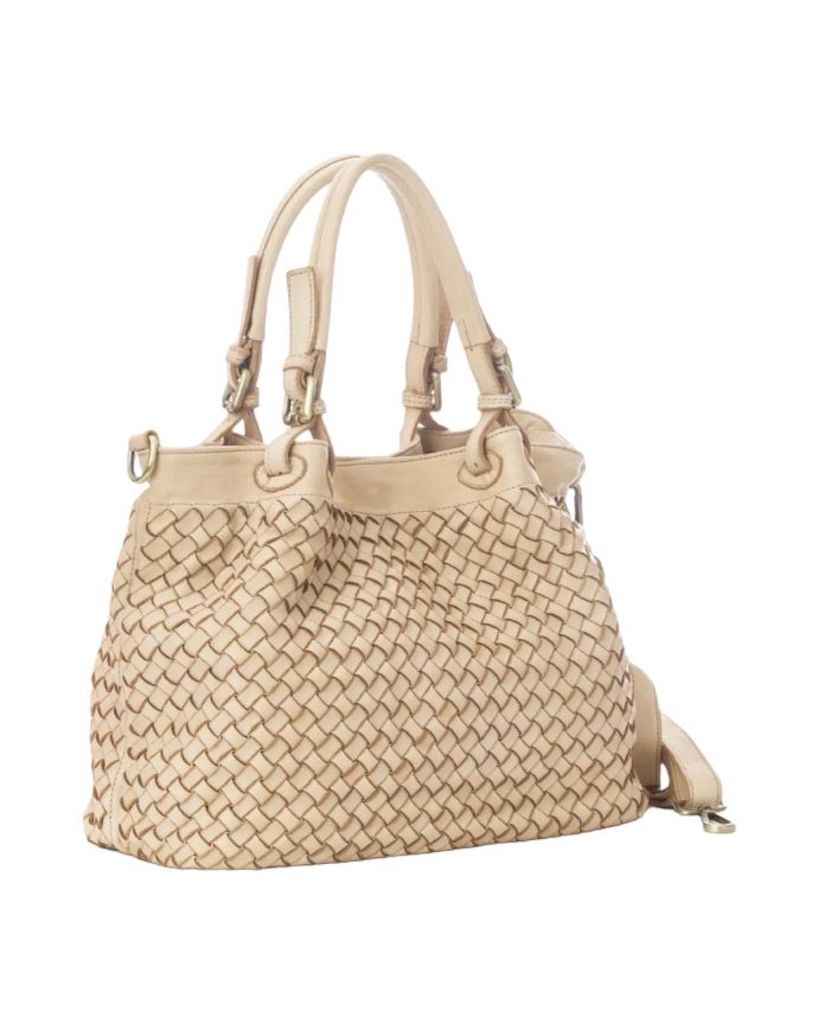 BZNA Bag Fina small Beige Italy Designer Damen Handtasche Schultertasche Tasche Shopper Neu