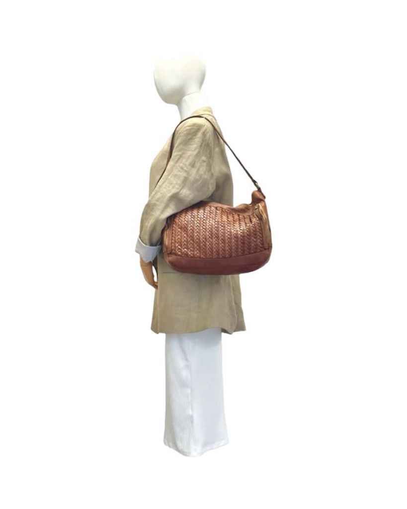 BZNA Bag Verona Cognac Italy Designer Umhängetasche Ledertasche Schultertasche Tasche Leder