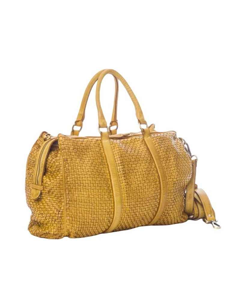BZNA Bag Pepper Gelb Italy Designer Weekender Reise Tasche Handtasche Schultertasche Leder Shopper