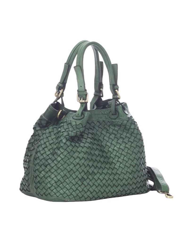 BZNA Bag Rene Verde Forest  Italy Designer geflochten Damen Handtasche Schultertasche Tasche Shopper Neu
