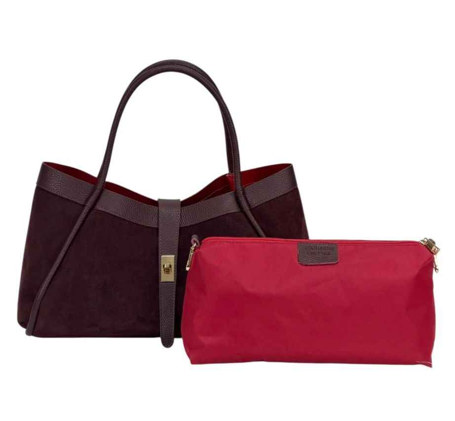 BZNA Bag Filiz Marone Wildleder Italy Damen Handtasche Schultertasche Tasche