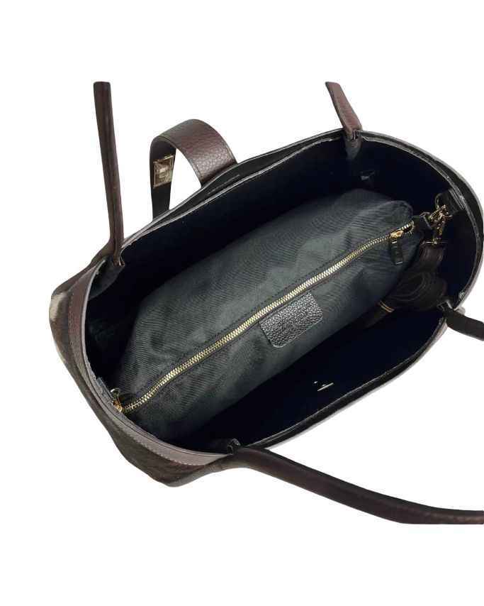 BZNA Bag Gracie Zeb. Bianco Cavalino Echtfell Italy Damen Shopper Handtasche Schultertasche Tasche