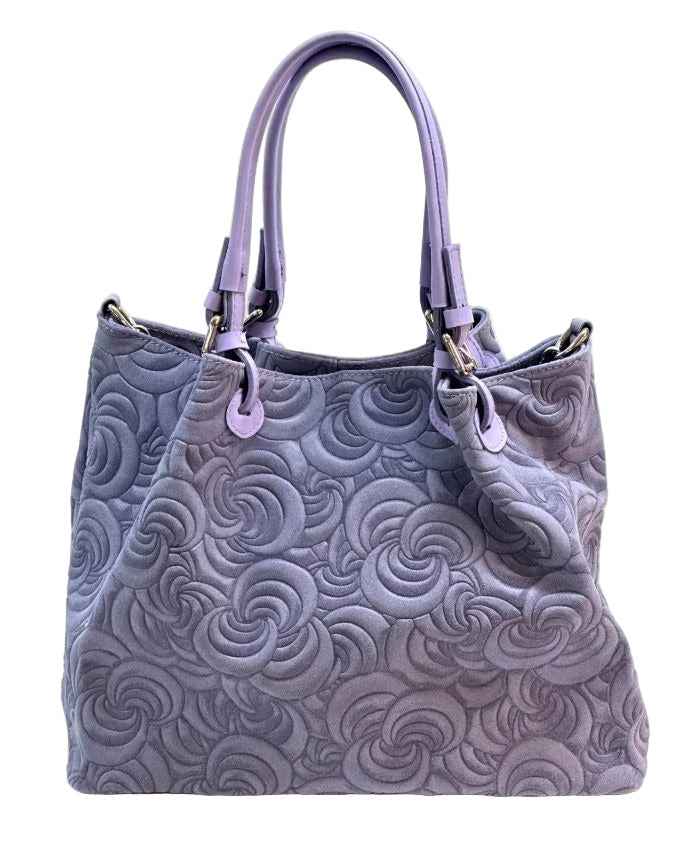 BZNA Bag Amia Violett geprägt Leder Italy Damen Shopper Handtasche Schultertasche Tasche