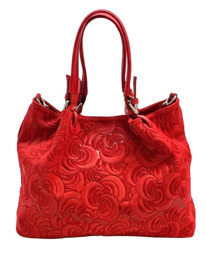 BZNA Bag Amia Rot geprägt Leder Italy Damen Shopper Handtasche Schultertasche Tasche
