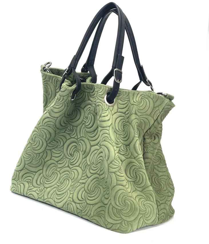 BZNA Bag Sephrina Salvia geprägt Leder Italy Damen Shopper Handtasche Schultertasche Tasche