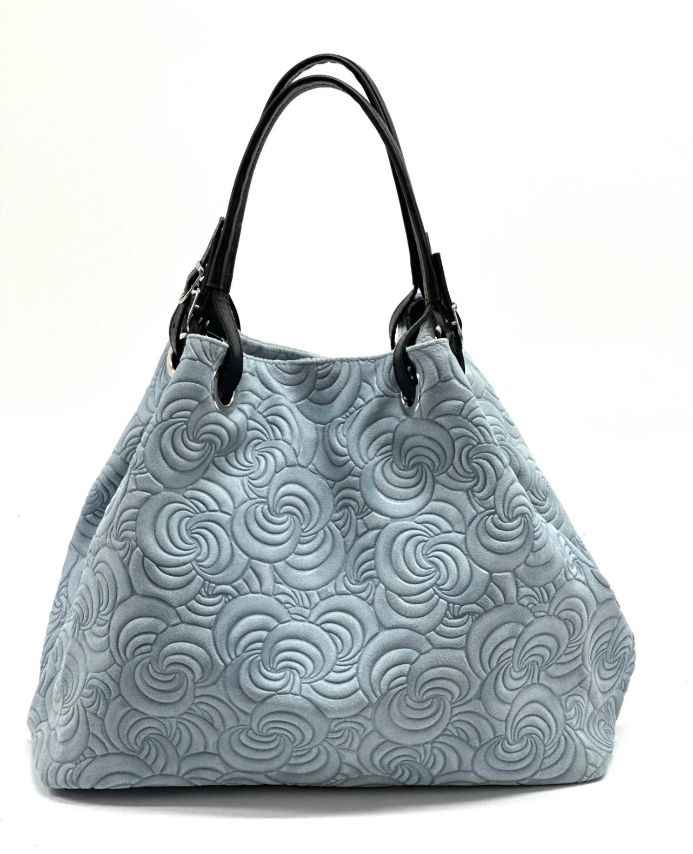 BZNA Bag Sephrina Grigio geprägt Leder Italy Damen Shopper Handtasche Schultertasche Tasche