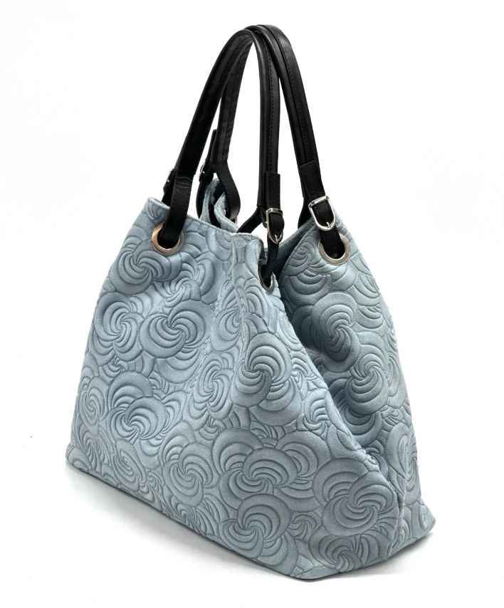 BZNA Bag Sephrina Grigio geprägt Leder Italy Damen Shopper Handtasche Schultertasche Tasche