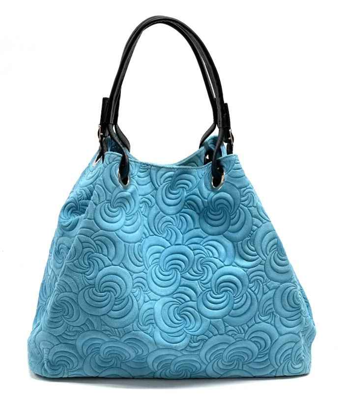 BZNA Bag Sephrina Azzuro geprägt Leder Italy Damen Shopper Handtasche Schultertasche Tasche