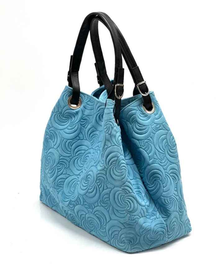 BZNA Bag Sephrina Azzuro geprägt Leder Italy Damen Shopper Handtasche Schultertasche Tasche