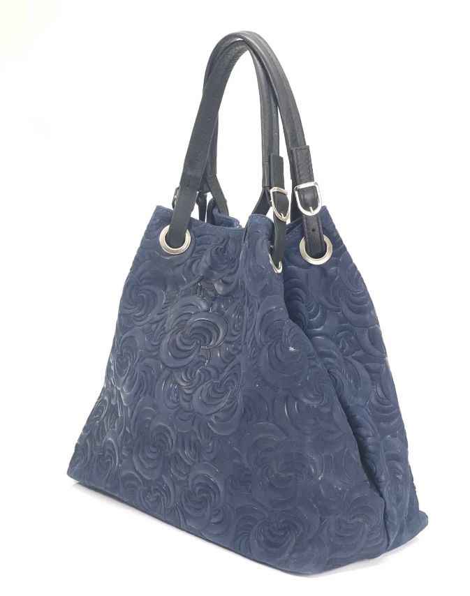 BZNA Bag Sephrina Jeans geprägt Leder Italy Damen Shopper Handtasche Schultertasche Tasche