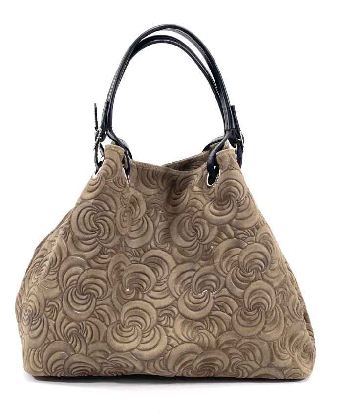 BZNA Bag Sephrina Grigio smog  geprägt Leder Italy Damen Shopper Handtasche Schultertasche Tasche