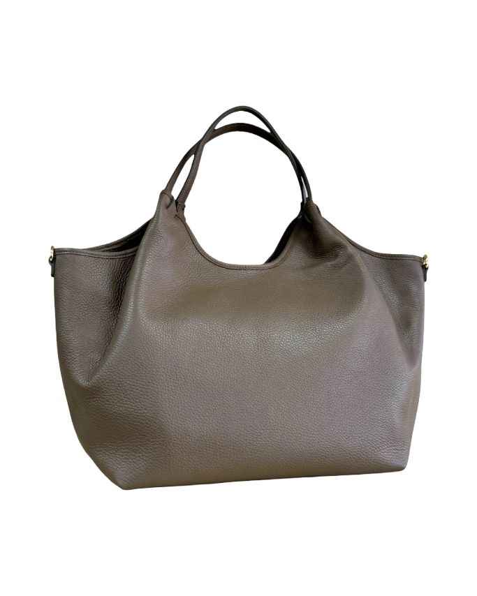 BZNA Bag Mette Taupe Leder Italy Damen Shopper Handtasche Schultertasche Tasche