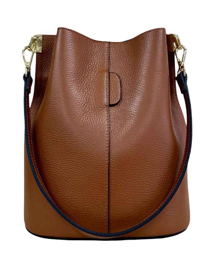 BZNA Bag Shirinia Cognac Leder Italy Damen Handtasche Schultertasche Tasche
