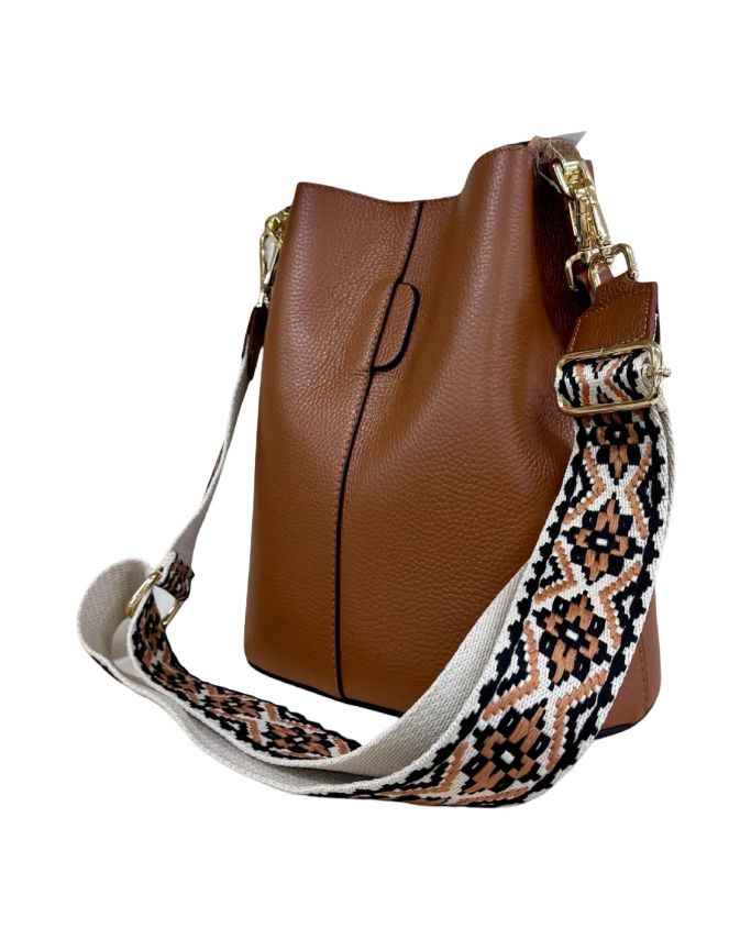 BZNA Bag Shirinia Cognac Leder Italy Damen Handtasche Schultertasche Tasche