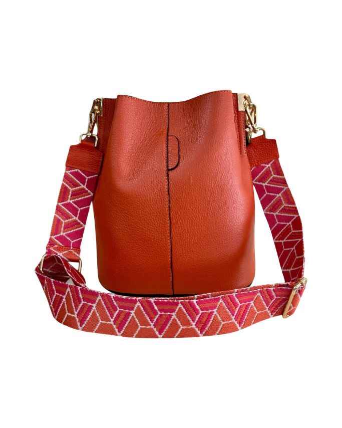 BZNA Bag Shirinia Arancio Leder Italy Damen Handtasche Schultertasche Tasche