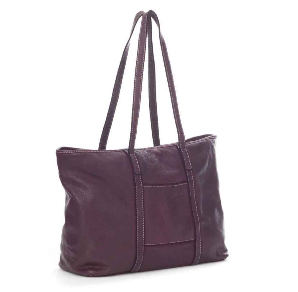 BZNA Bag Lotta Weinrot Italy Designer Damen Tasche Handtasche Schultertasche Leder Shopper Neu