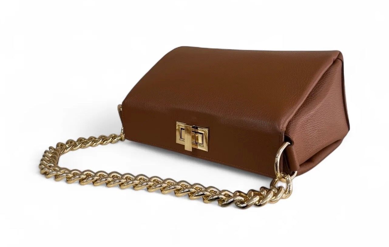 BZNA Bag Lahia Cognac Leder Italy Damen Handtasche Schultertasche Tasche - B Z N A