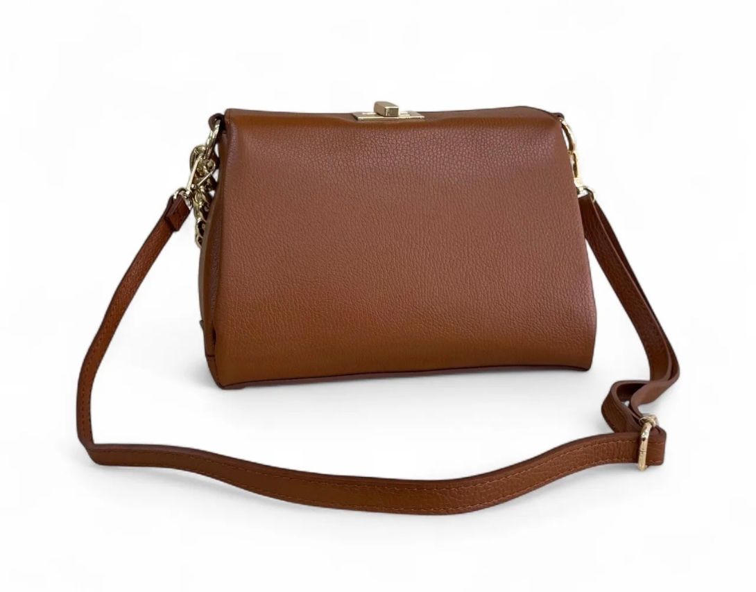 BZNA Bag Lahia Cognac Leder Italy Damen Handtasche Schultertasche Tasche - B Z N A