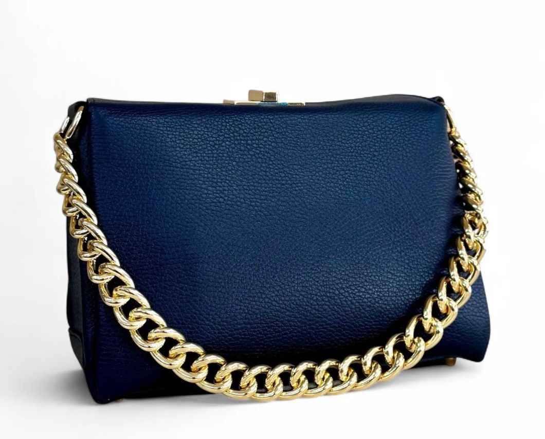 BZNA Bag Lahia Blue Scuro Leder Italy Damen Handtasche Schultertasche Tasche