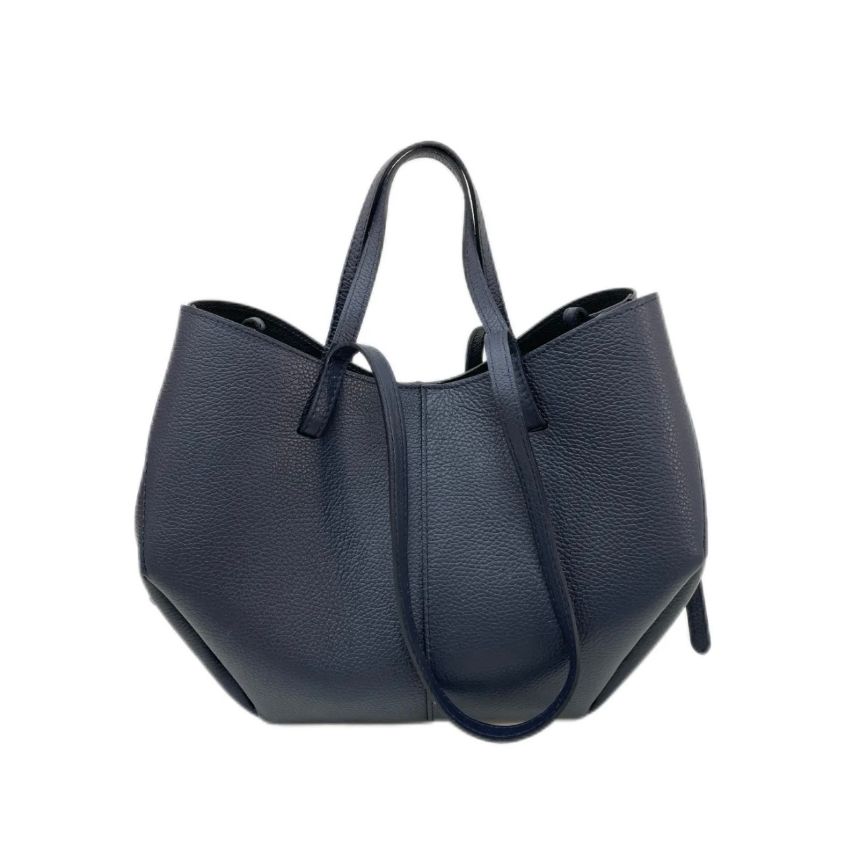 BZNA Bag Melina Blau Leder Italy Damen Shopper Handtasche Schultertasche Tasche - B Z N A