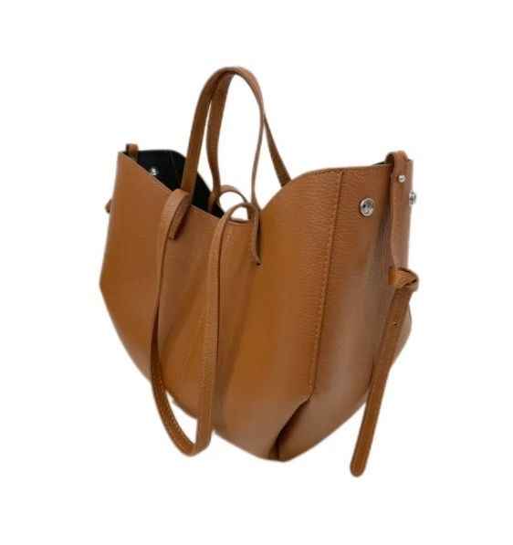 BZNA Bag Melina Cognac Leder Italy Damen Shopper Handtasche Schultertasche Tasche