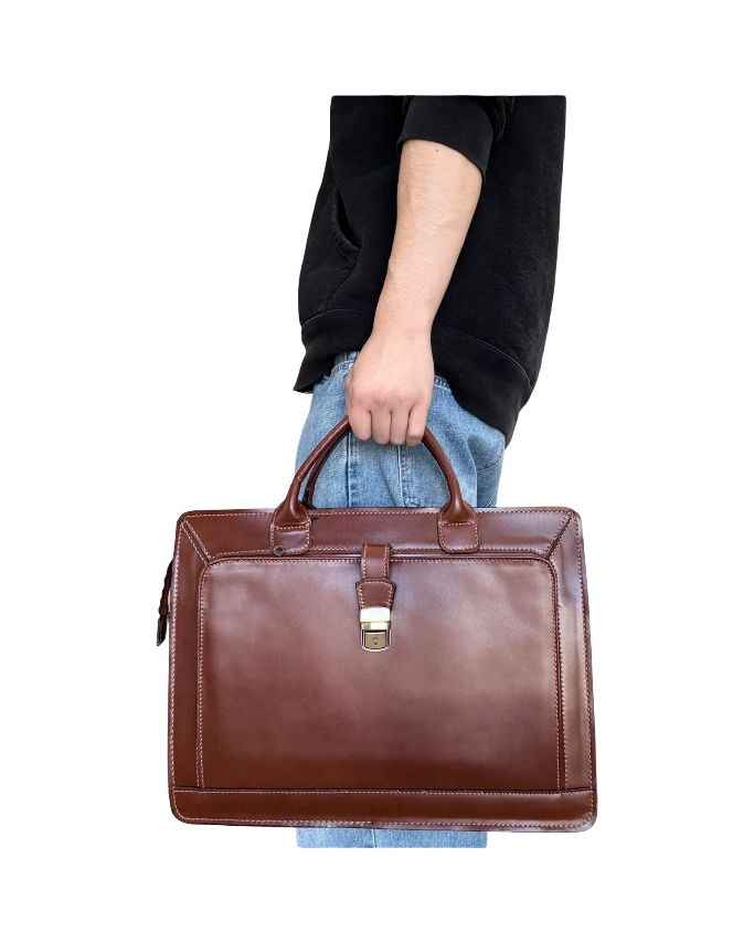 BZNA Bag Liya Marrone Business Aktentasche Designer Ledertasche Schultertasche Unisex