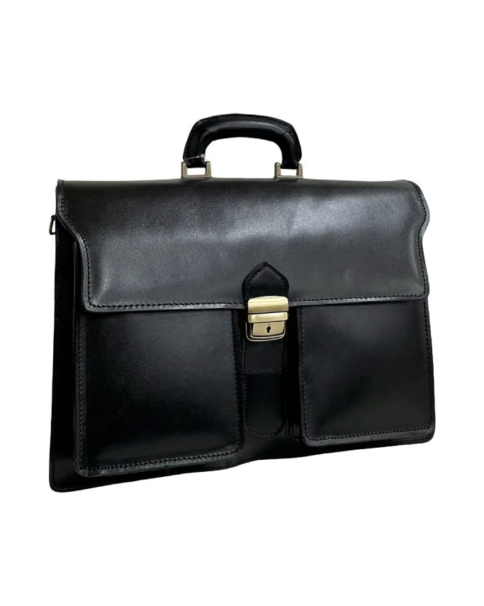 BZNA Bag Fred Schwarz Business Aktentasche Designer Ledertasche Schultertasche Unisex - B Z N A