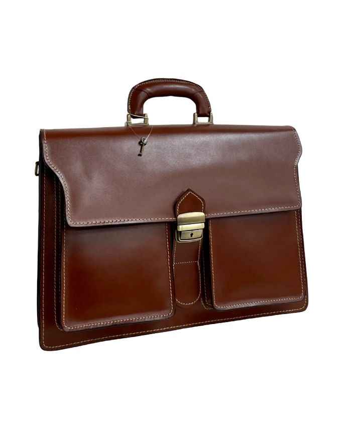 BZNA Bag Fred Marrone Business Aktentasche Designer Ledertasche Schultertasche Unisex