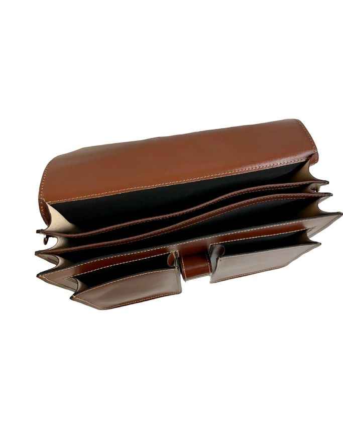 BZNA Bag Fred Marrone Business Aktentasche Designer Ledertasche Schultertasche Unisex