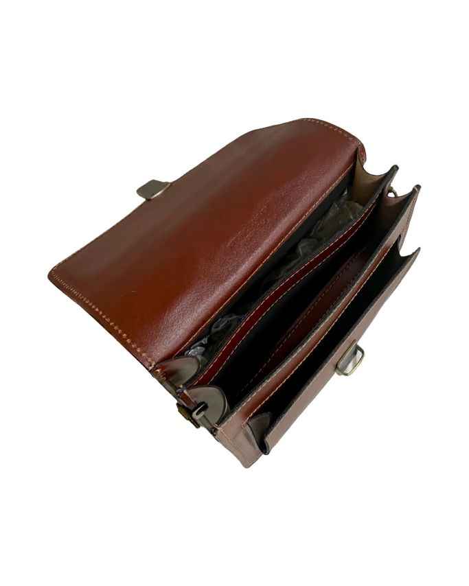 BZNA Bag Allora Marrone kleine Business Aktentasche Designer Ledertasche Schultertasche Unisex