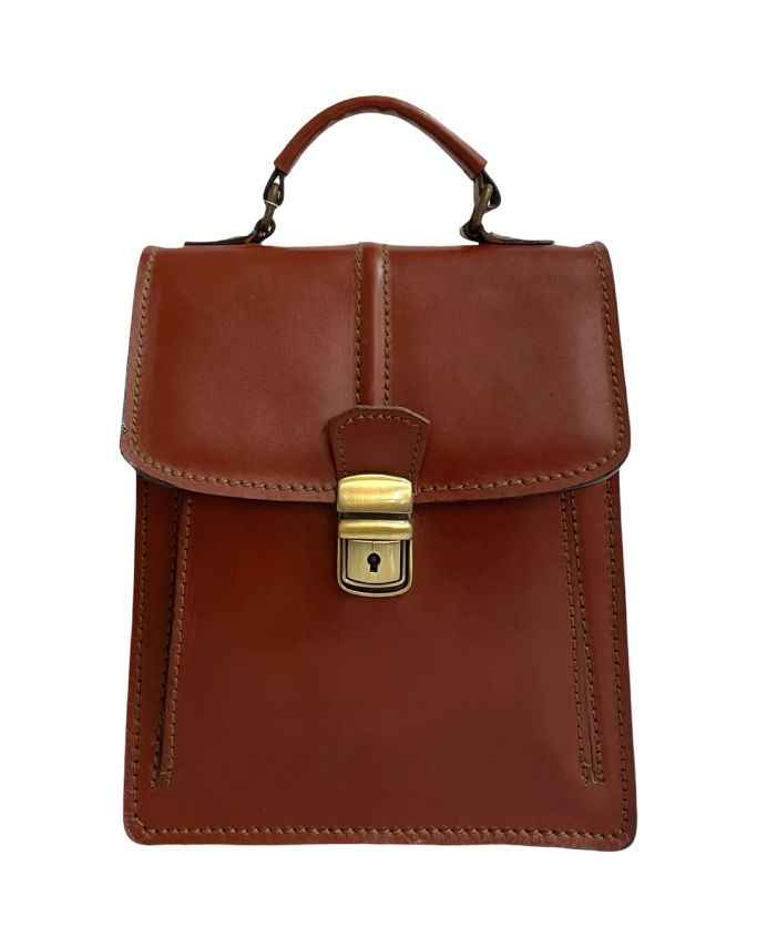BZNA Bag Dua Marrone kleine Business Aktentasche Designer Ledertasche Schultertasche Unisex