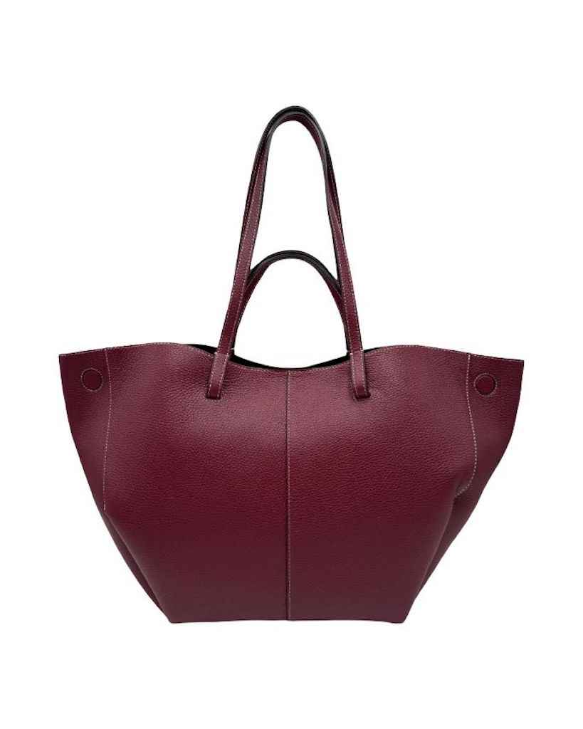 BZNA Bag Funny Bordeaux Leder Italy Damen Shopper Handtasche Schultertasche Tasche