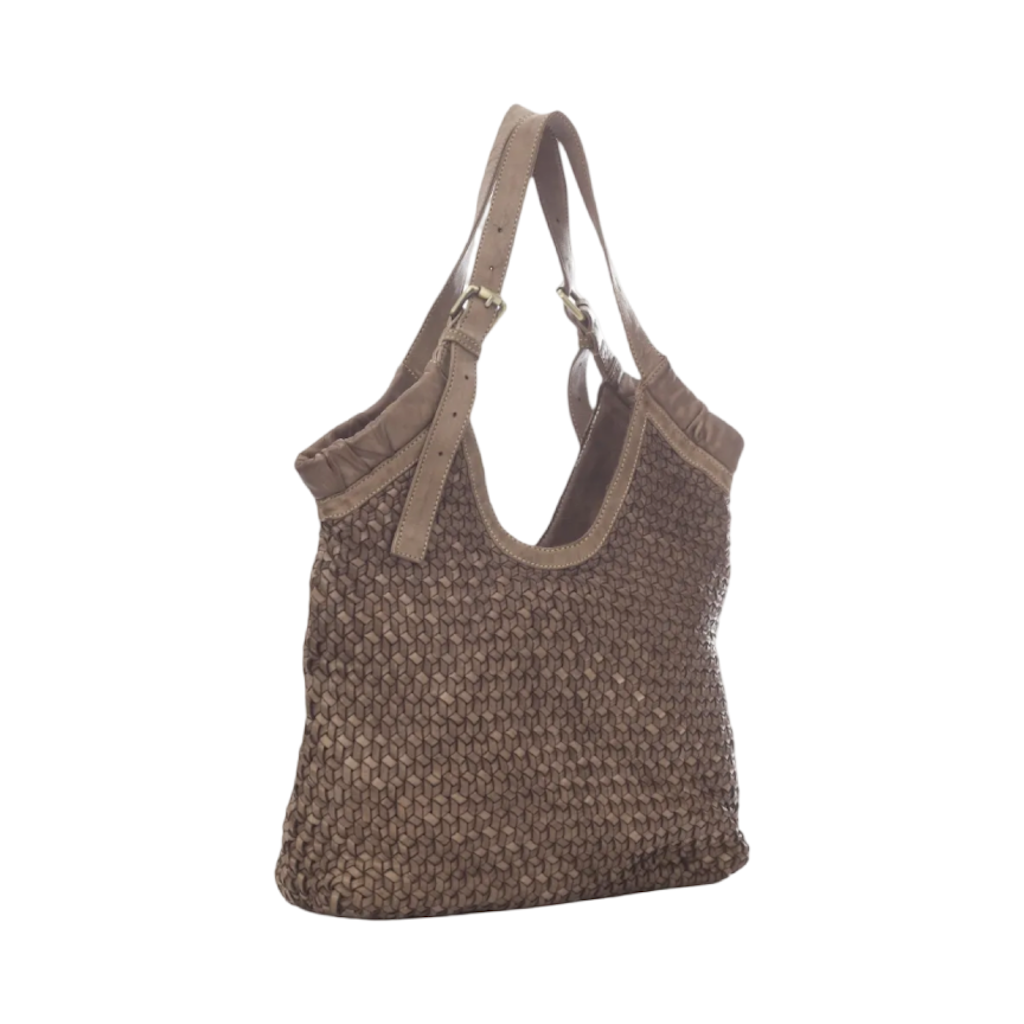 BZNA Bag Bella Taupe Italy Designer Handtasche Schultertasche Tasche Leder Neu - B Z N A