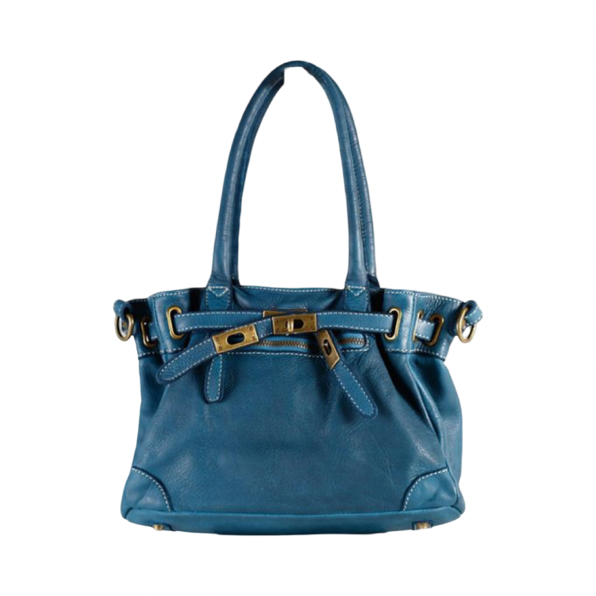 BZNA Bag Mila klein Petrol Blau vintage Italy Designer Business Damen Handtasche Ledertasche Schultertasche Tasche Leder Shopper Neu - B Z N A