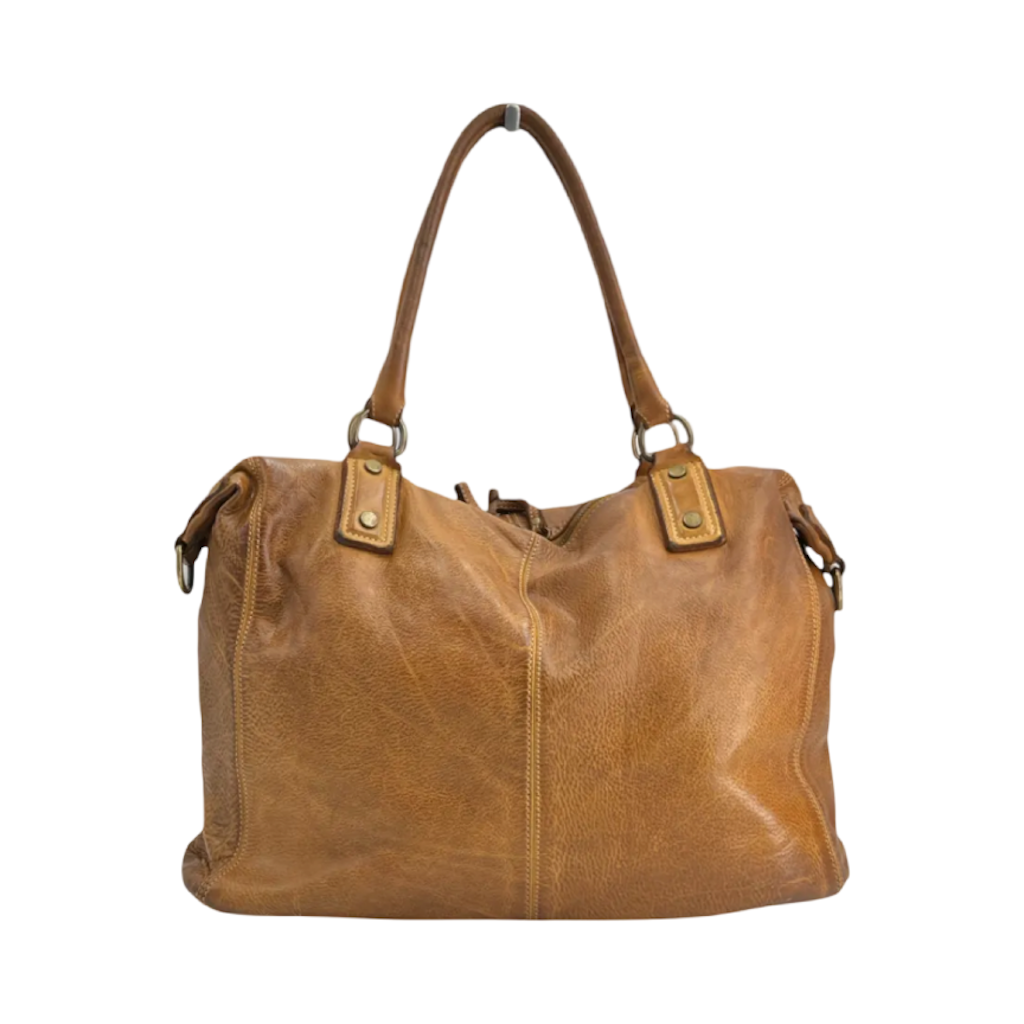 BZNA Bag Viola Cognac Italy Designer Damen Handtasche Ledertasche Schultertasche Tasche Leder Shopper Neu - B Z N A