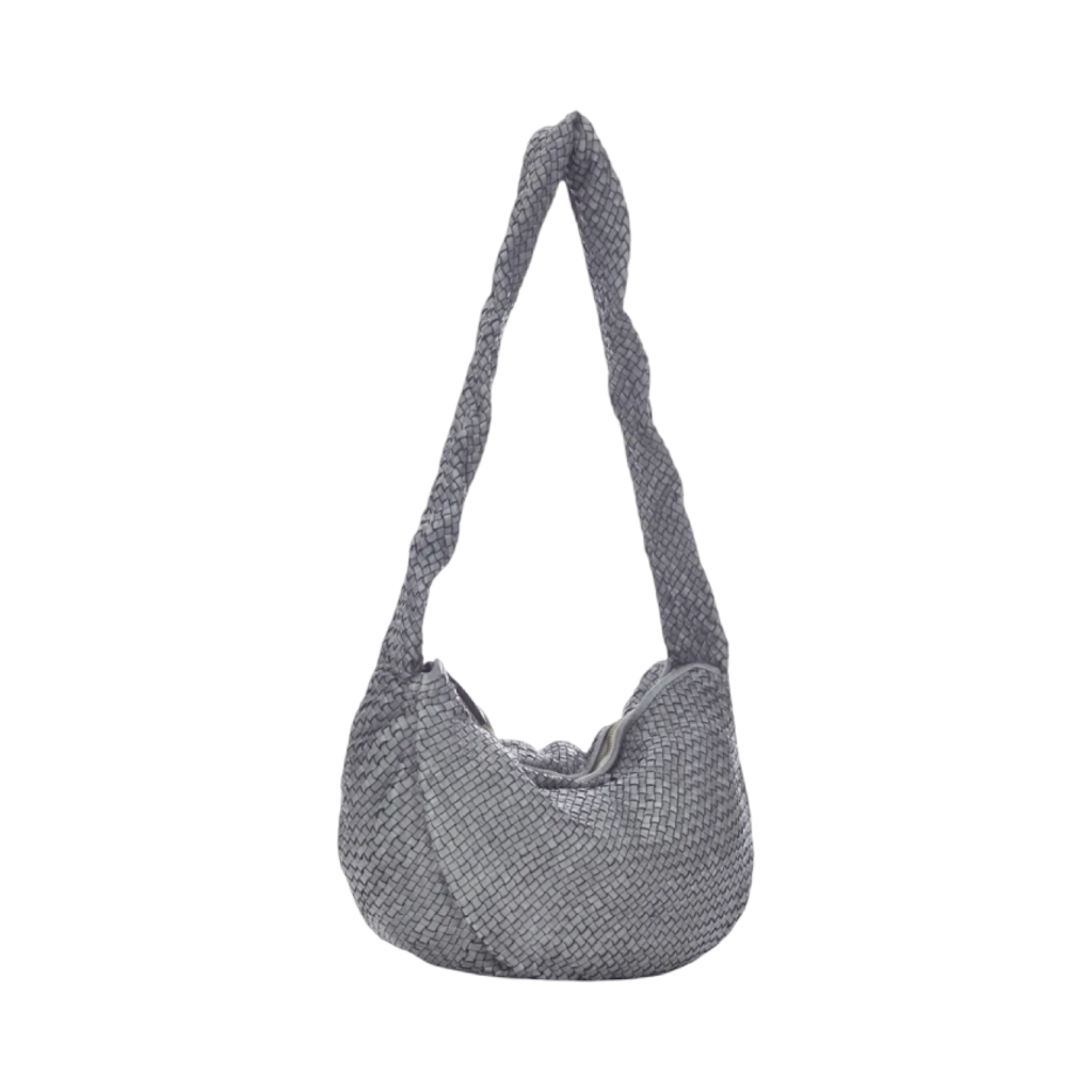 BZNA Bag Greta Grau Italy Designer Handtasche Schultertasche Tasche Leder