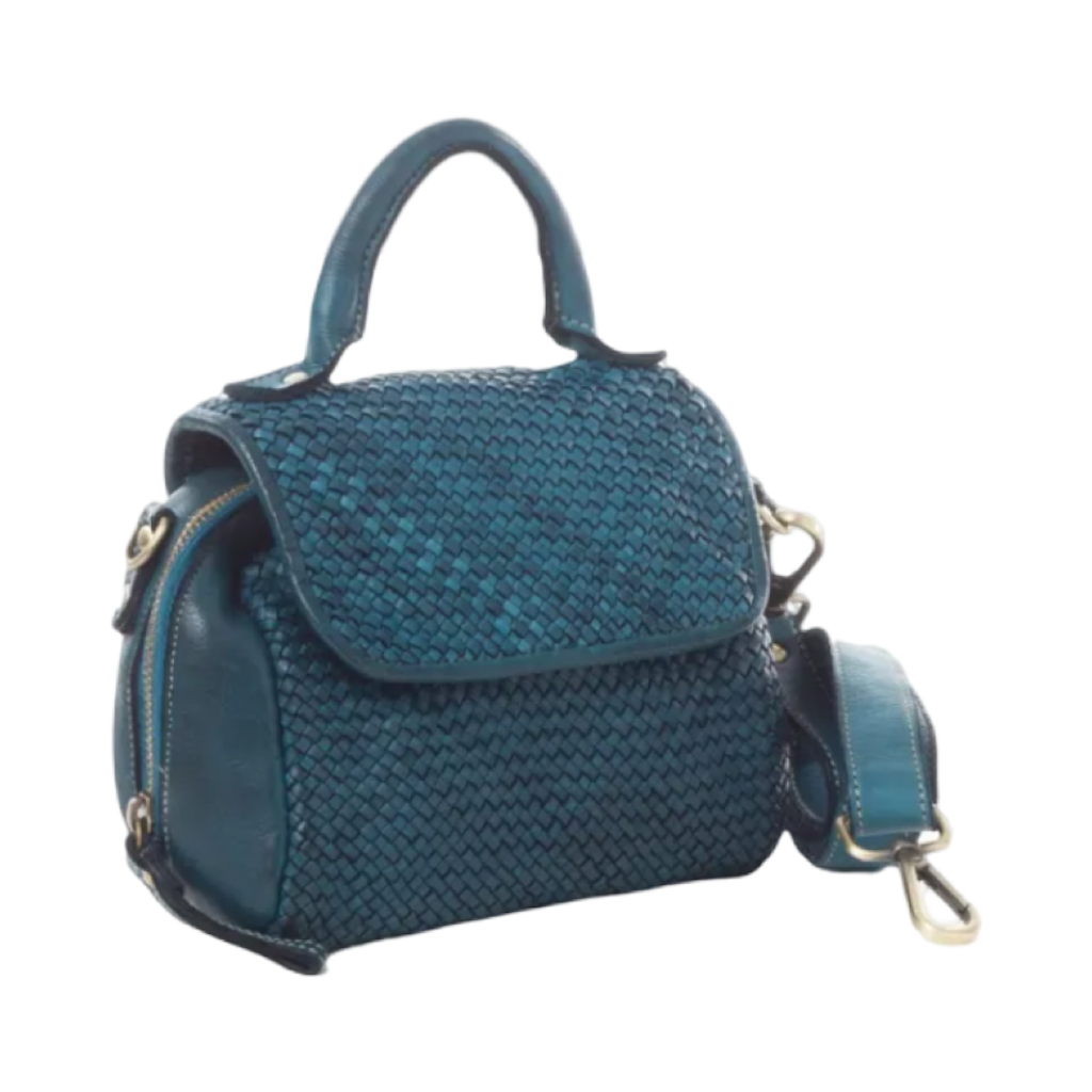 BZNA Schultertasche Tilly Petrol Italy Designer Clutch Ledertasche Handtasche