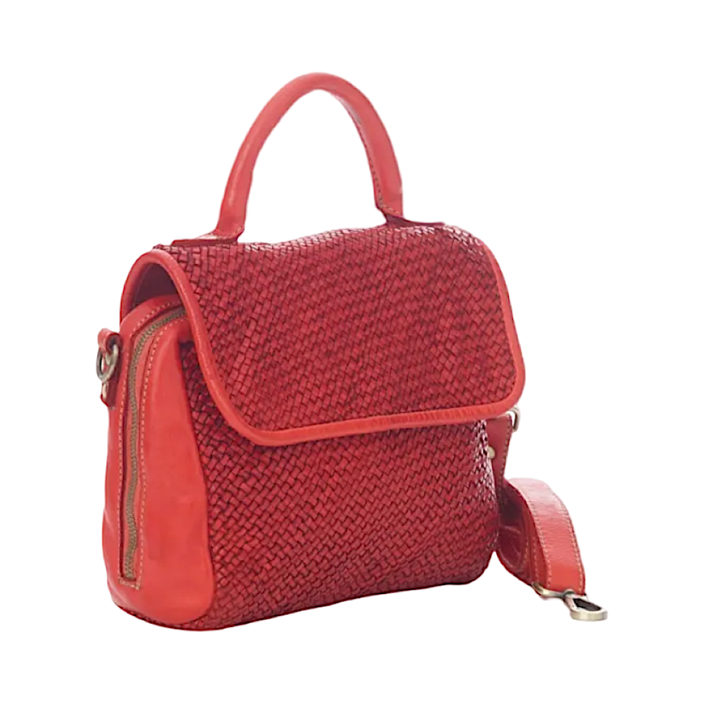 BZNA Schultertasche Tilly Rot Italy Designer Clutch Ledertasche Handtasche
