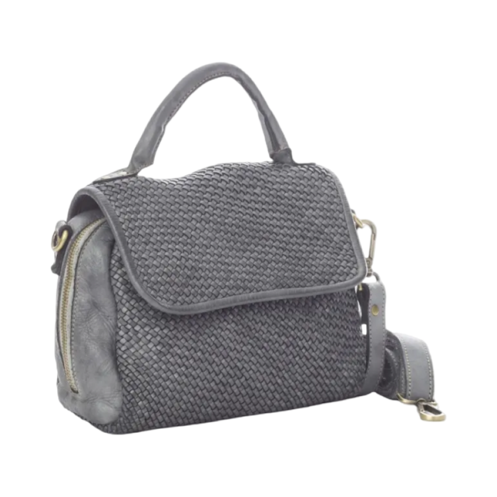 BZNA Schultertasche Tilly Grau Italy Designer Clutch Ledertasche Handtasche