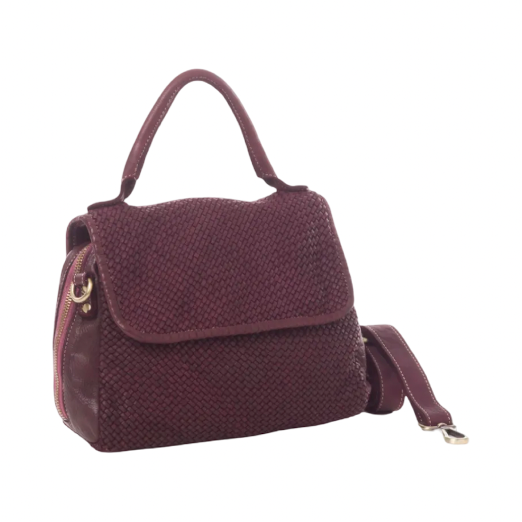 BZNA Schultertasche Tilly Bordeaux Italy Designer Clutch Ledertasche Handtasche