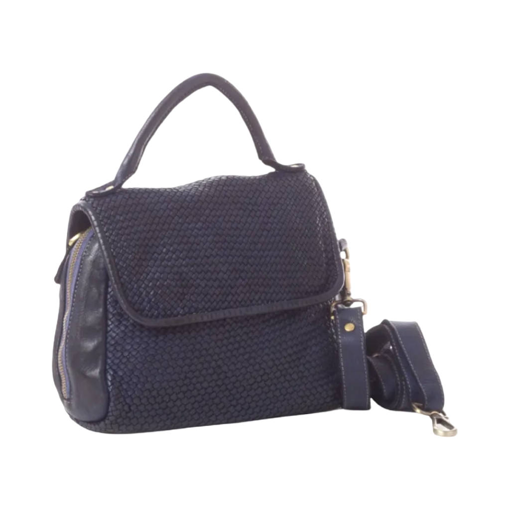 BZNA Schultertasche Tilly Blau Italy Designer Clutch Ledertasche Handtasche - B Z N A