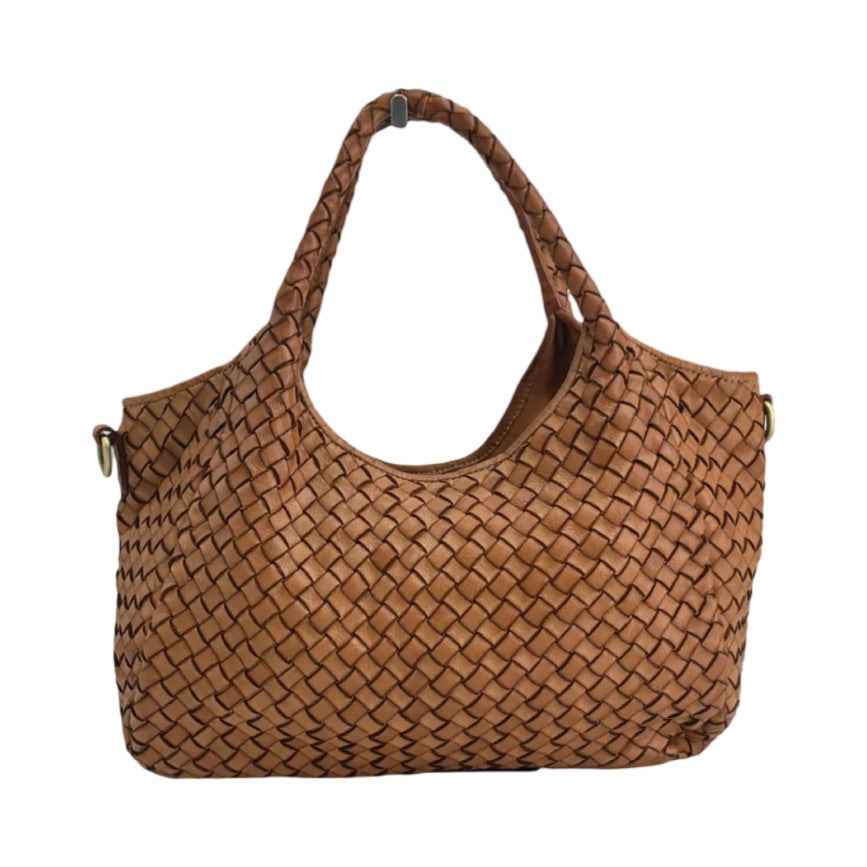 BZNA Bag Rozen Cognac Italy Vintage Schultertasche Designer Damen Handtasche