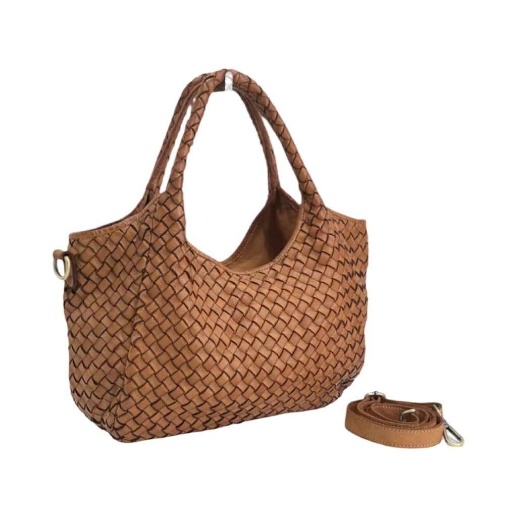 BZNA Bag Rozen Cognac Italy Vintage Schultertasche Designer Damen Handtasche