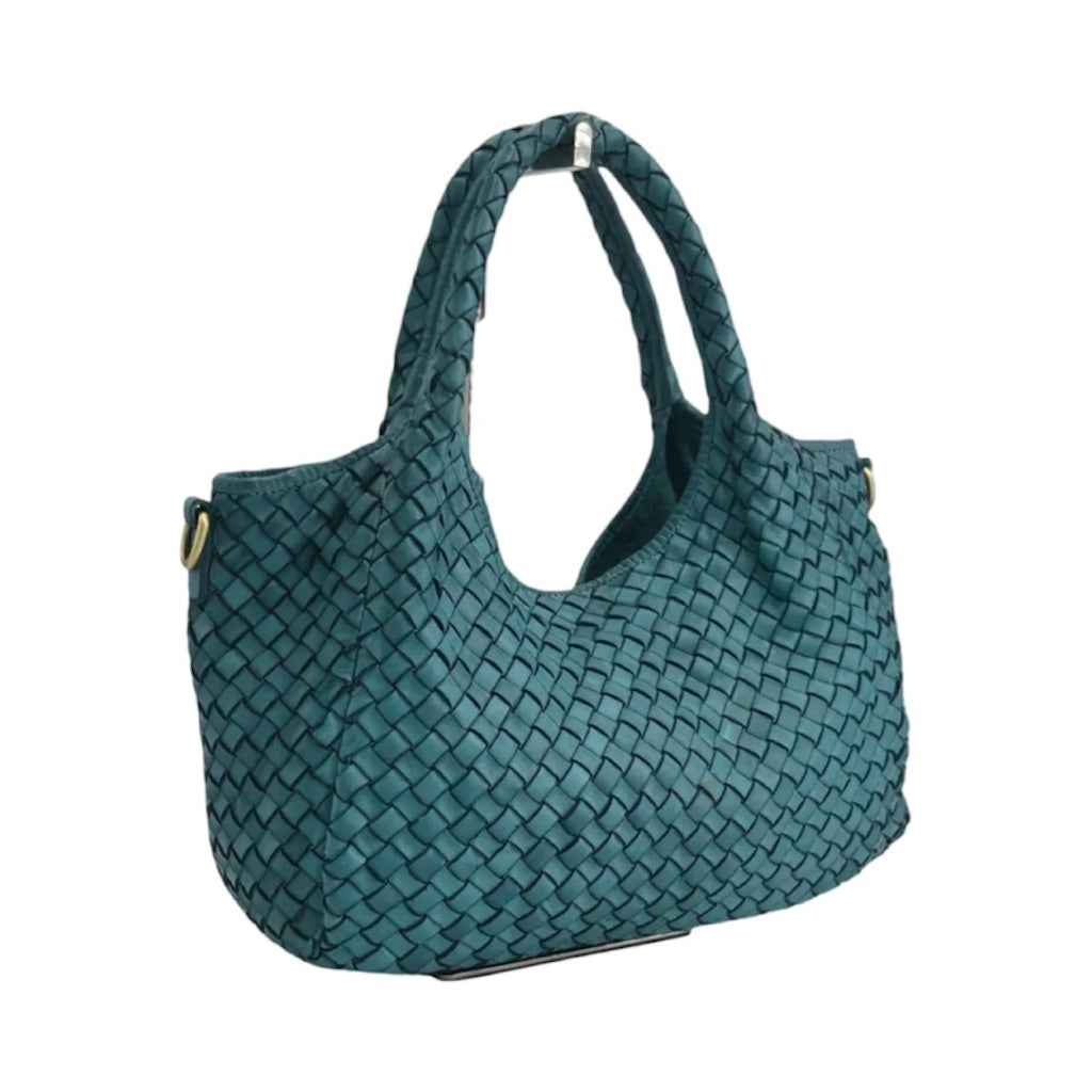 BZNA Bag Rozen Blau Italy Vintage Schultertasche Designer Damen Handtasche
