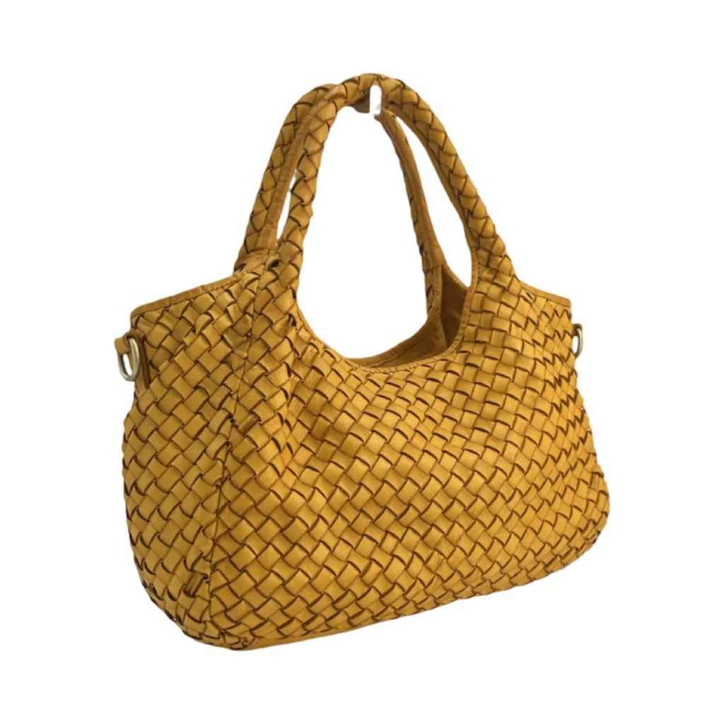 BZNA Bag Rozen Gelb Italy Vintage Schultertasche Designer Damen Handtasche