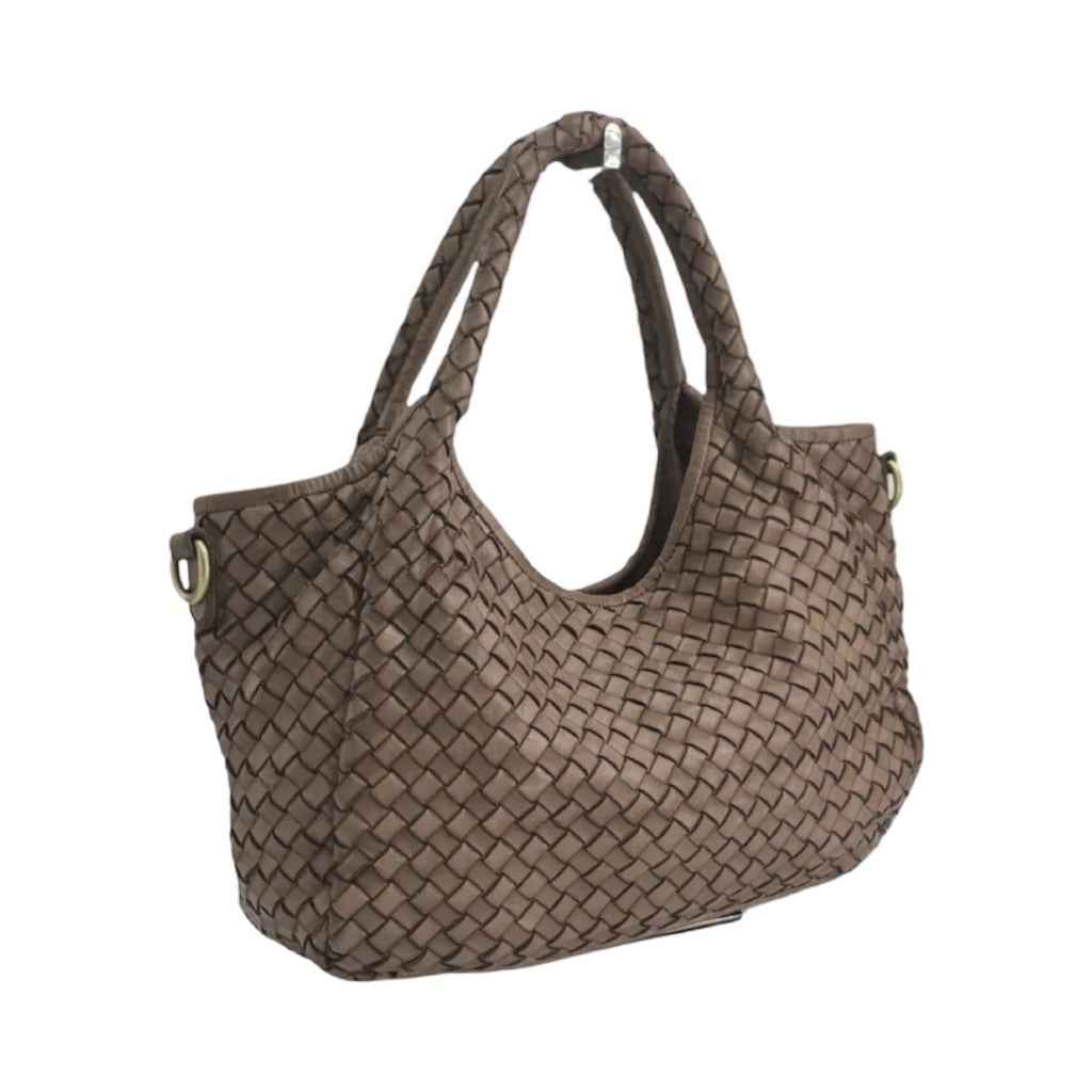BZNA Bag Rozen Taupe Italy Vintage Schultertasche Designer Damen Handtasche